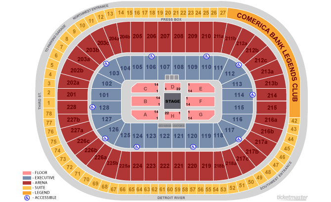 Red Wings Seating Chart With Seat Numbers