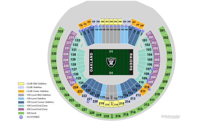 Oakland Raiders Seating Chart With Seat Numbers