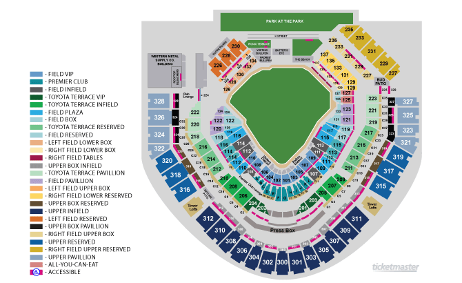 Seating Chart Petco Park Concerts