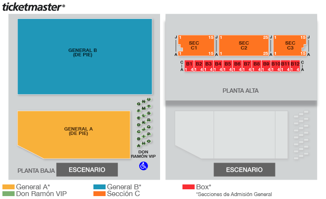 Mapa: General A y B