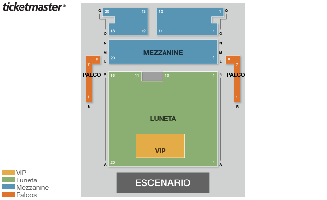 Mapa: Mezzanine VIP