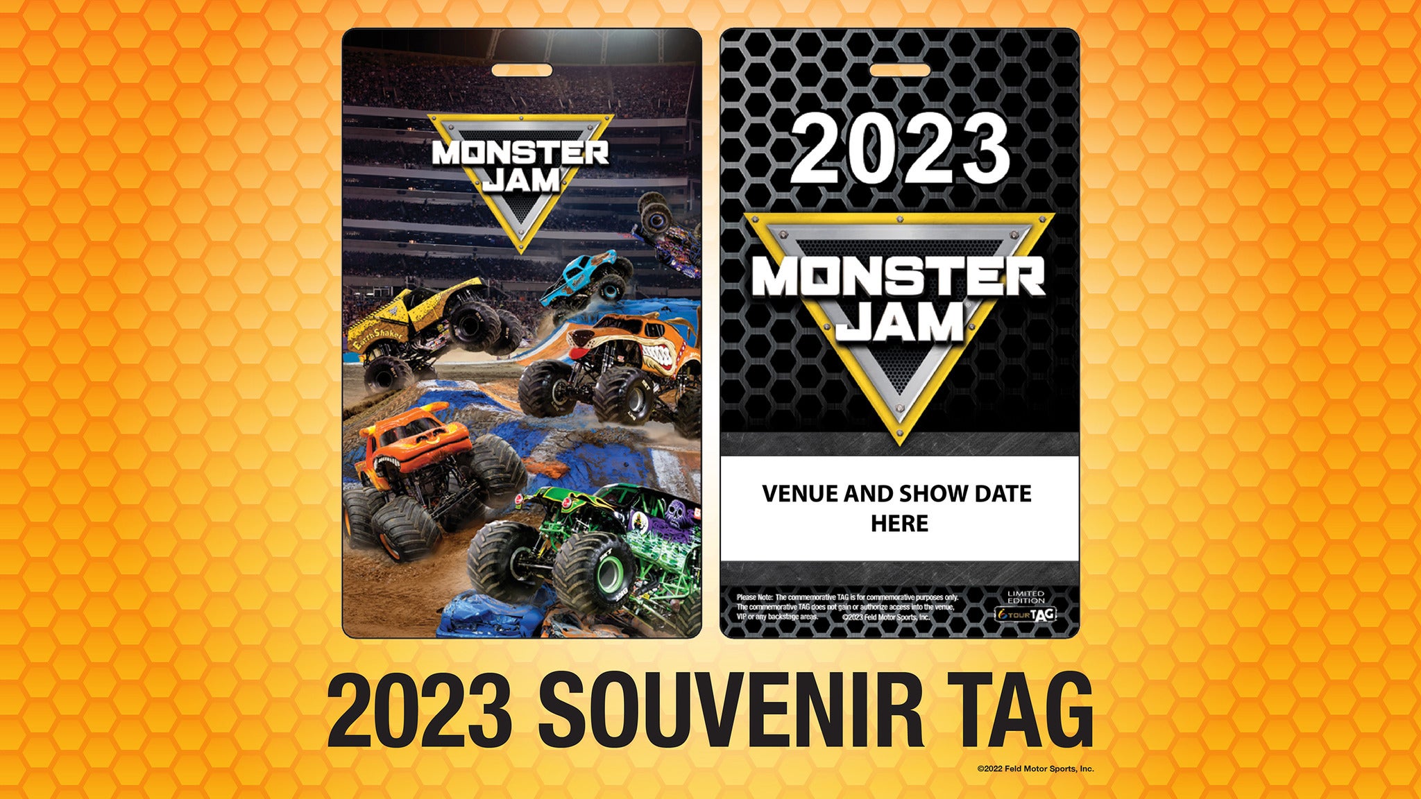 Monster Jam 2023 Official Souvenir Tag Billets Dates d'événements