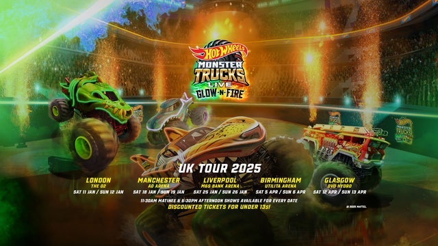 Hot Wheels Monster Trucks Live: Glow-N-Fire in M&S Bank Arena Liverpool 25/01/2025