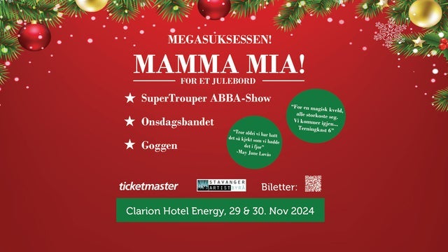 Mamma Mia For Et Julebord på Clarion Hotel Energy Hall, Stavanger 30/11/2024