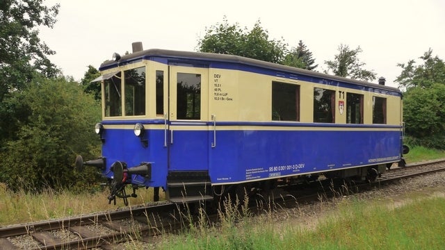 Triebwagenfahrt mit dem Triebwagen T1 in Bahnhof Eystrup 02/08/2025