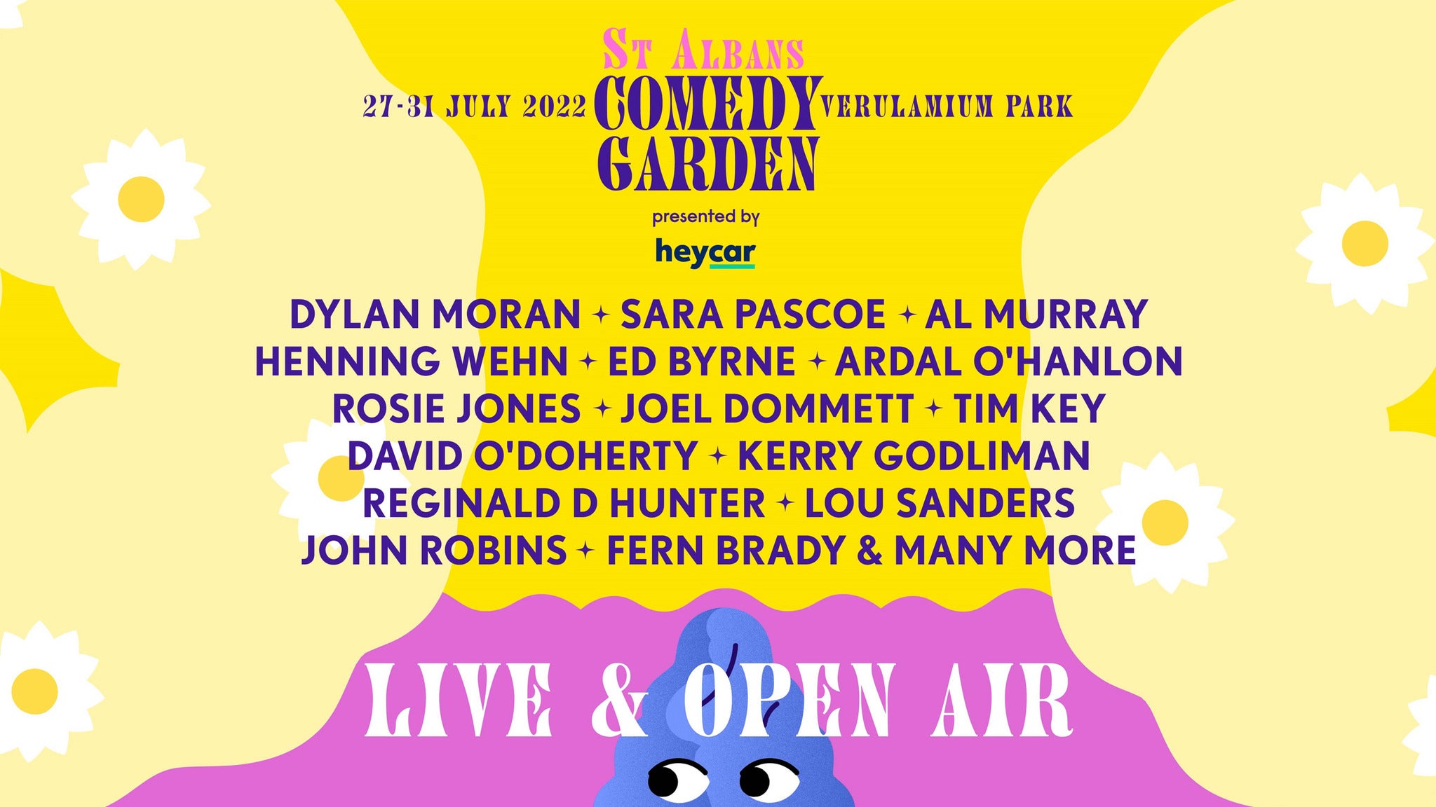 St Albans Comedy Garden - Russell Kane, Ardal O'Hanlon, Stephen K Amos Event Title Pic