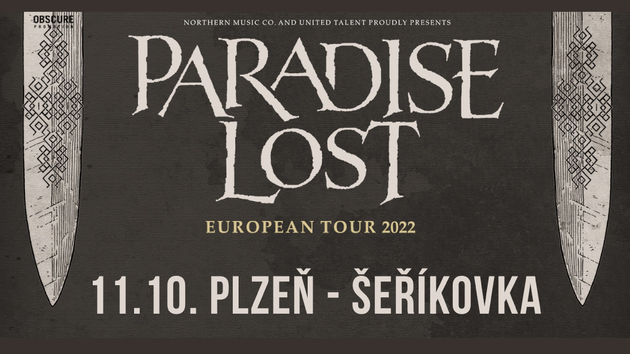 PARADISE LOST + hosté- koncert v Plzni -Šeříkovka Plzeň Šeříková 2428/13, Plzeň 32600