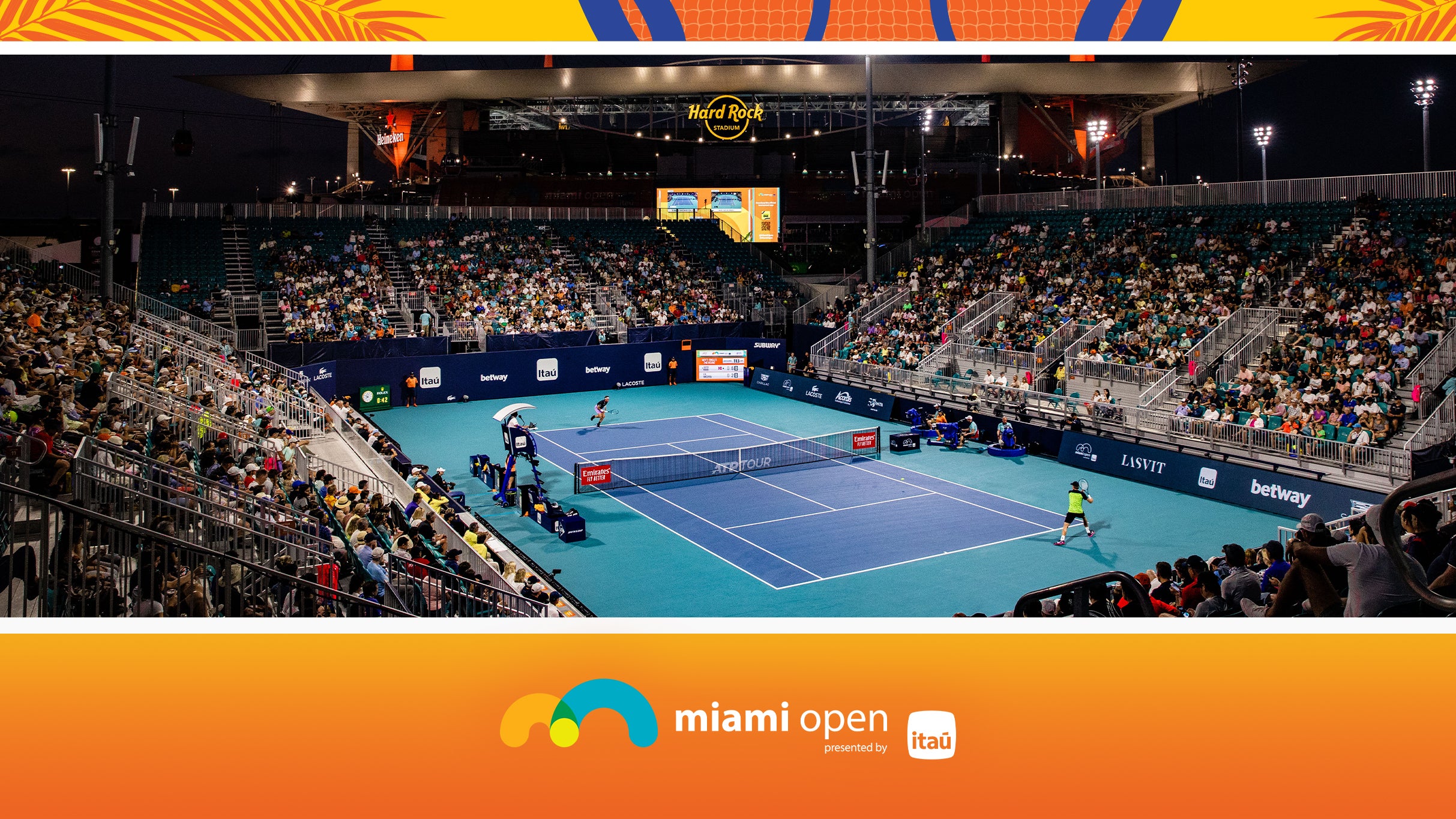 Miami Open Grandstand Session 5 at Hard Rock Stadium in Miami Mar 20