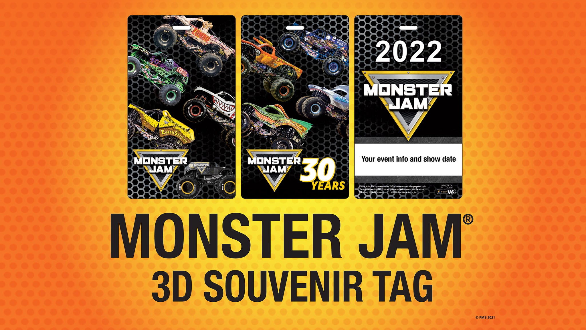 Monster Jam 2024 Official Souvenir Tag Tickets Event Dates