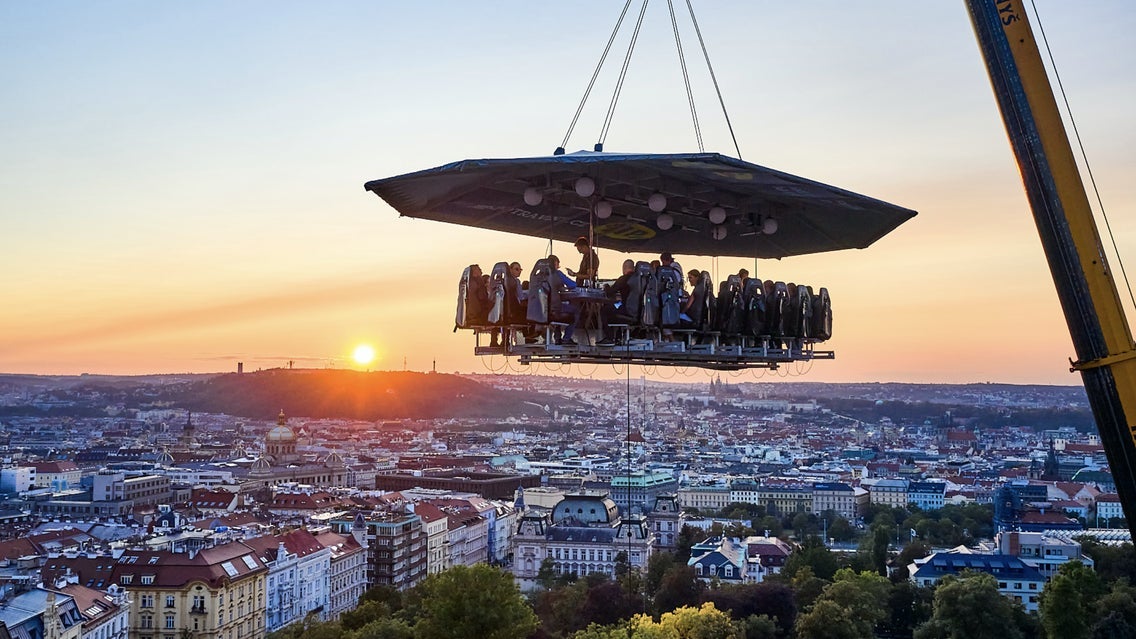 EXCLUSIVE Dinner In The Sky - during the sunset event image