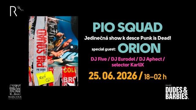 Koncert Pio Squad v Radlické kulturní sportovně
