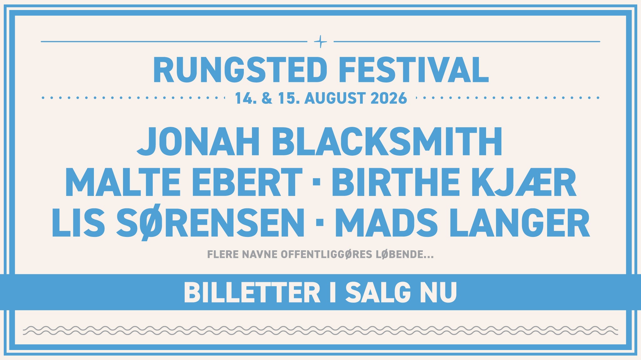 RUNGSTED FESTIVAL 2026 – 14. & 15. AUGUST - PARTOUT