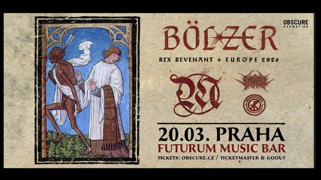 BOLZER, MISTYRMING, VITRIOL, TREPANERINGSRITUALEN v Futurum Music Bar, Praha 5 20/03/2026