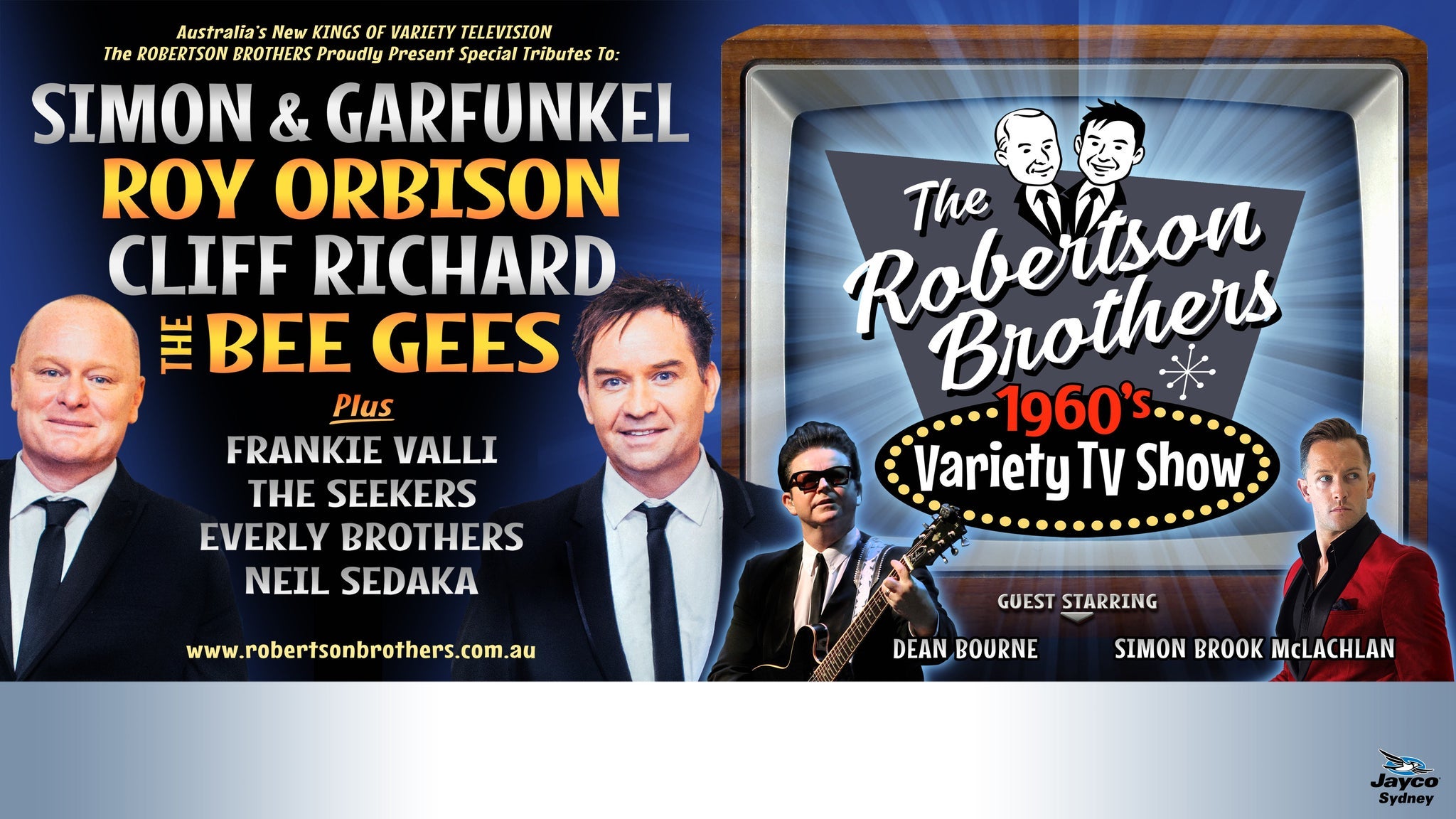 Image used with permission from Ticketmaster | Robertson Brothers 1960s Variety TV Show tickets