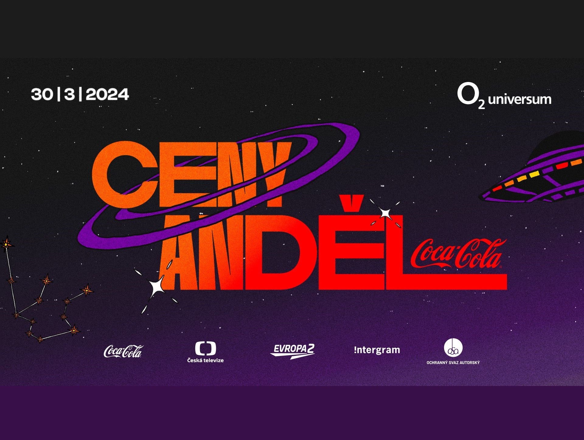 Ceny Anděl Coca-Cola 2023- Praha -O2 universum Praha 9 Českomoravská 2345/17, Praha 9 19000