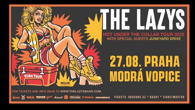 THE LAZYS, JUNKYARD DRIVE v Music Club Modrá Vopice, Praha 9 27/08/2025