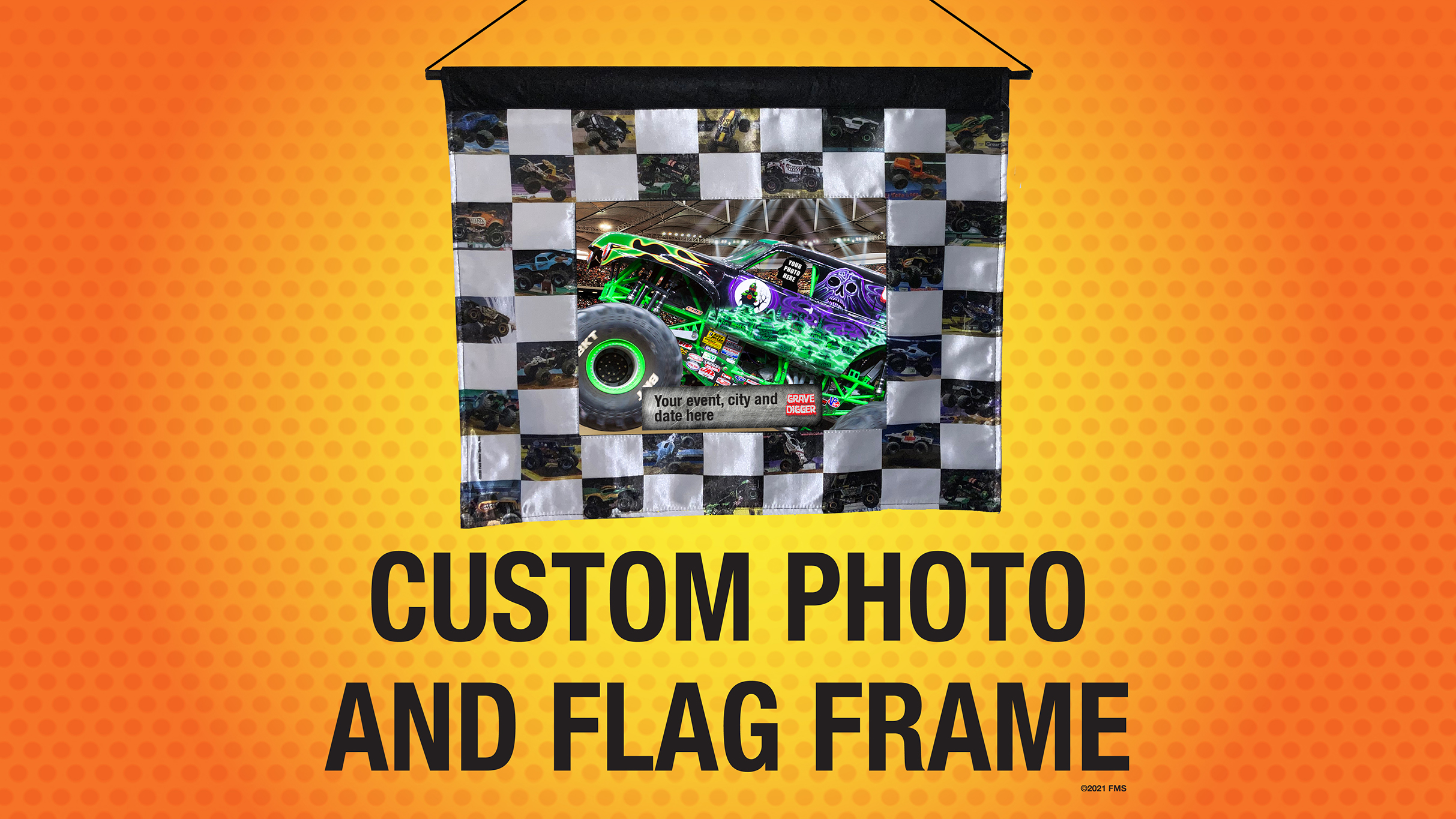 Monster Jam - Souvenir Custom Photo and Flag Frame