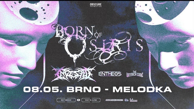 BORN OF OSIRIS, INGESTED, ENTHEOS, THE VOYNICH CODE v Klub Melodka, Brno 08/05/2025