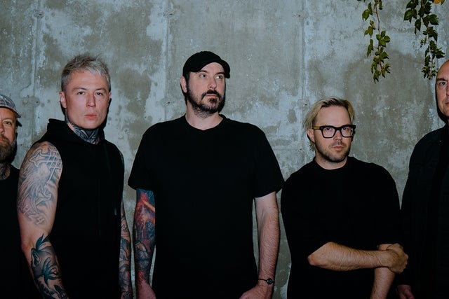 Breaking Benjamin in Manchester promotional photo for Live Nation presale tickets offer
