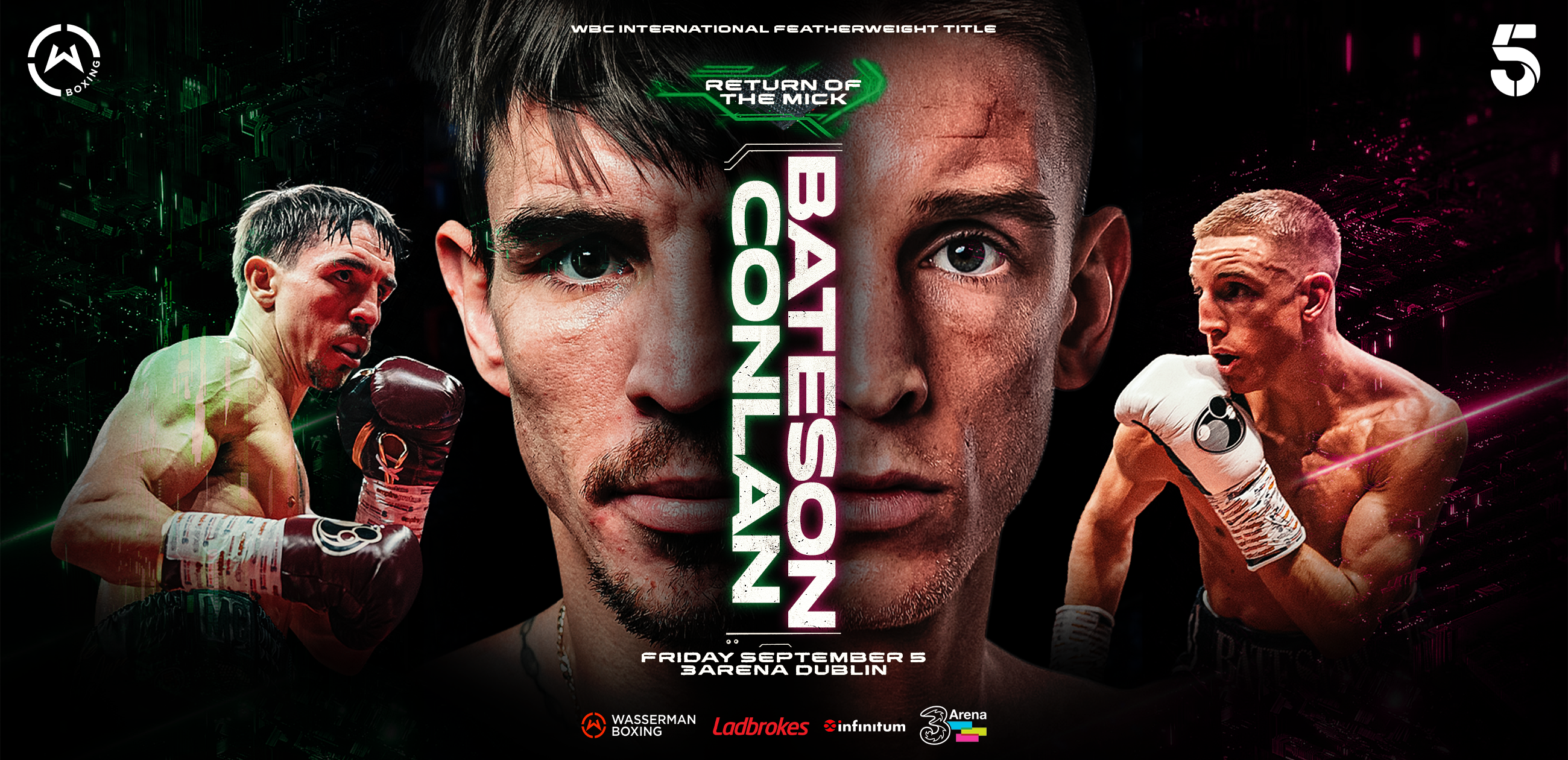 Mick Conlan V Jack Bateson in Dublin promotional photo for Three+ presale tickets offer