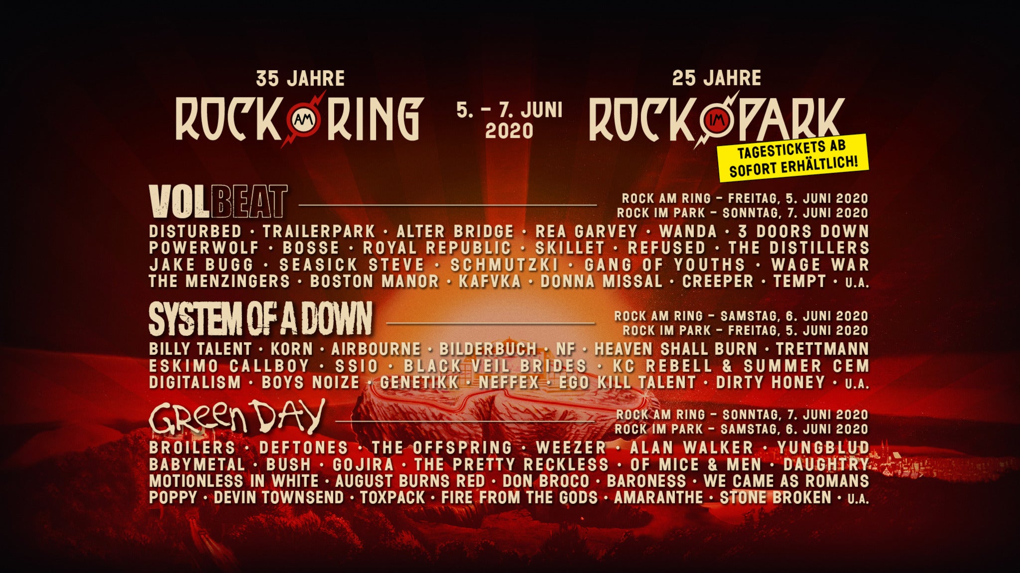 Rock im Park 07.06.2020 / Day Festival Ticket Sunday