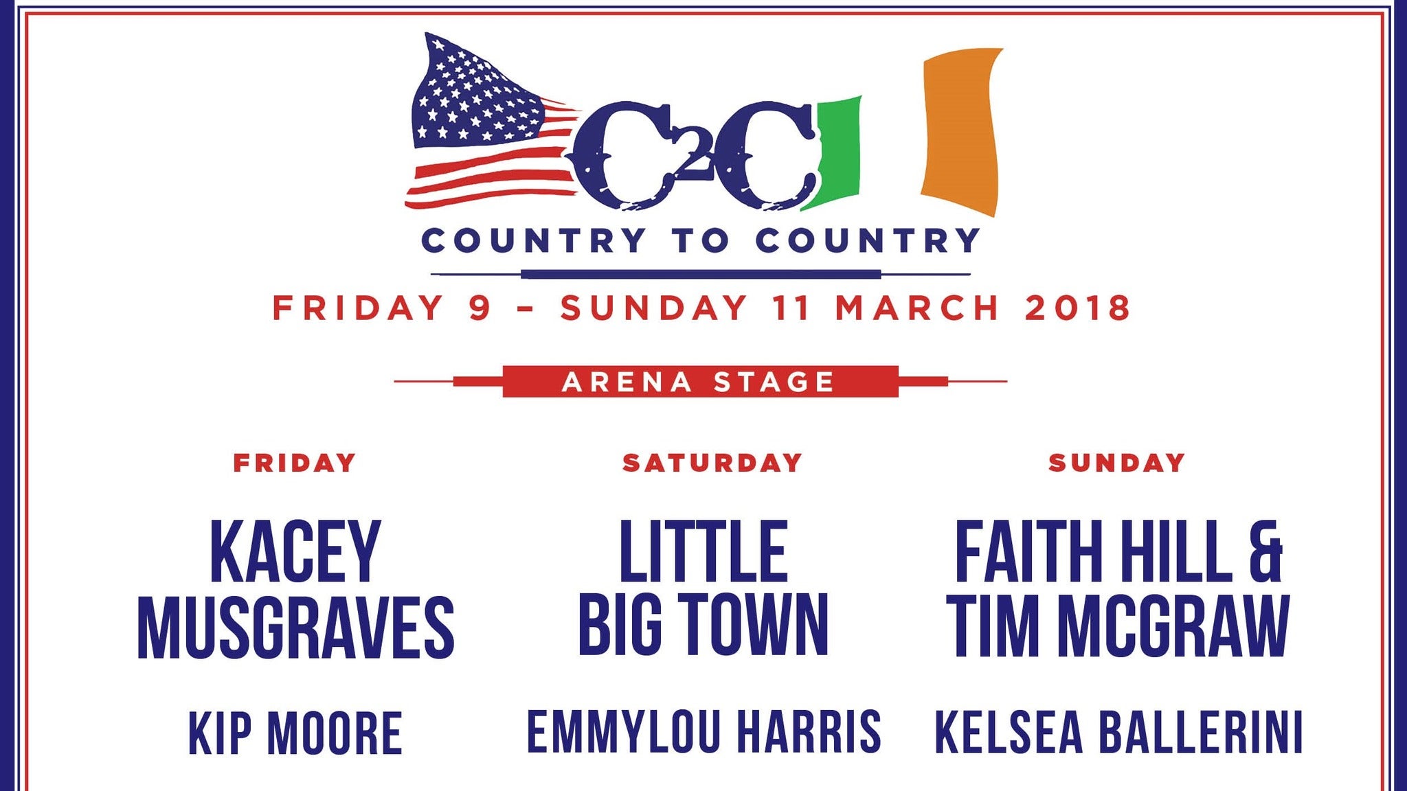 Country to Country Dublin 2020 (Saturday) Luke Combs, Brett Young, Tanya Tucker