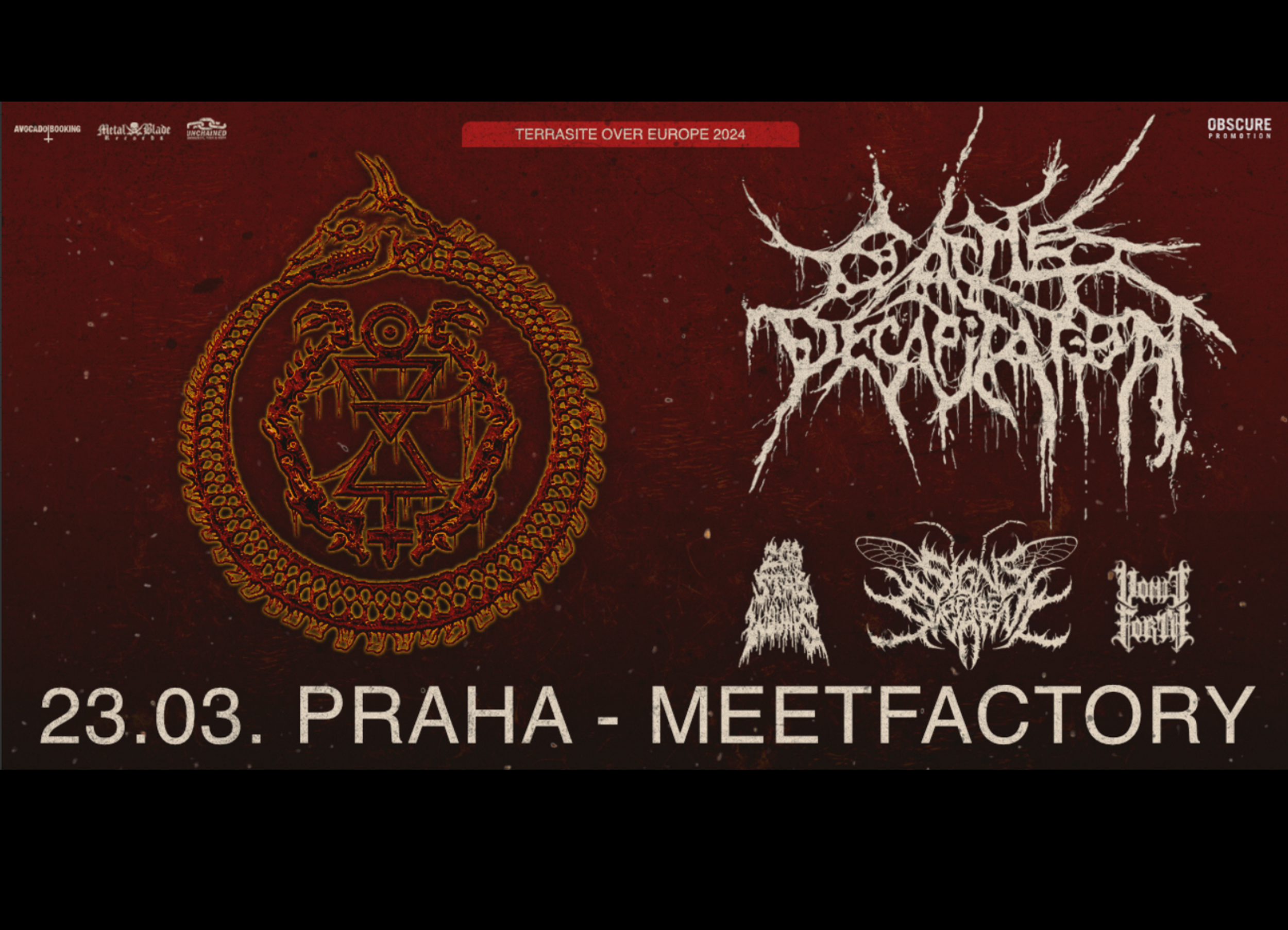 cattle decapitation, signs of the swarm, 200 stab wounds, vomit forth presale information on freepresalepasswords.com