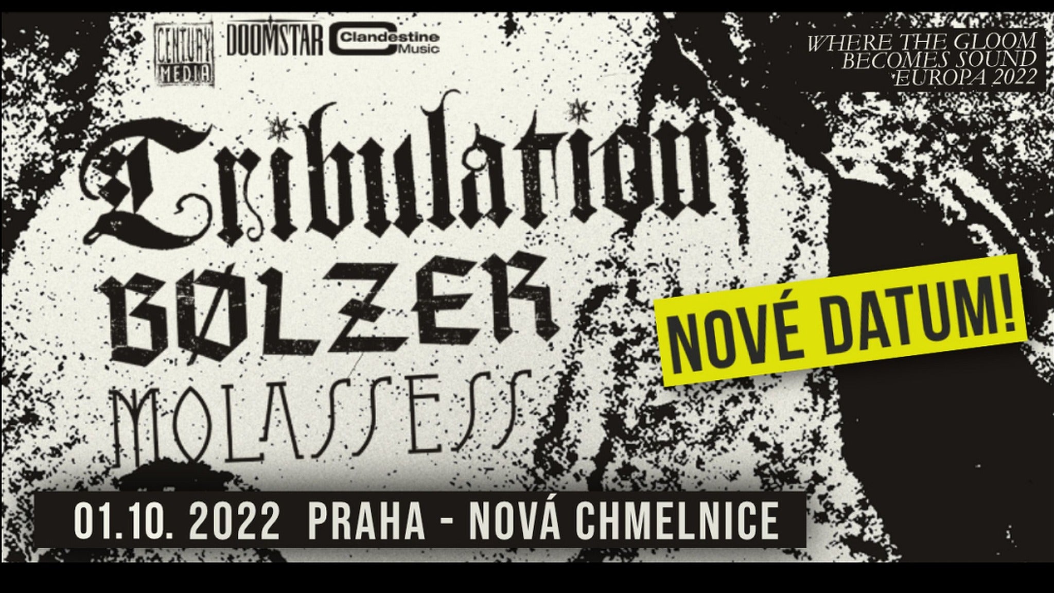 TRIBULATION, BOLZER, MOLASSESS- koncert Praha -Rock Café Praha 1 Národní 20, Praha 1 11000