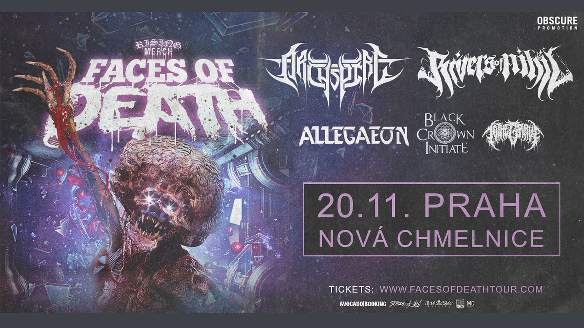 Rising Merch Faces Of Death Tour 2021- koncert Praha -Futurum Music Bar Praha 5 Zborovská 82/7, Praha 5 15000