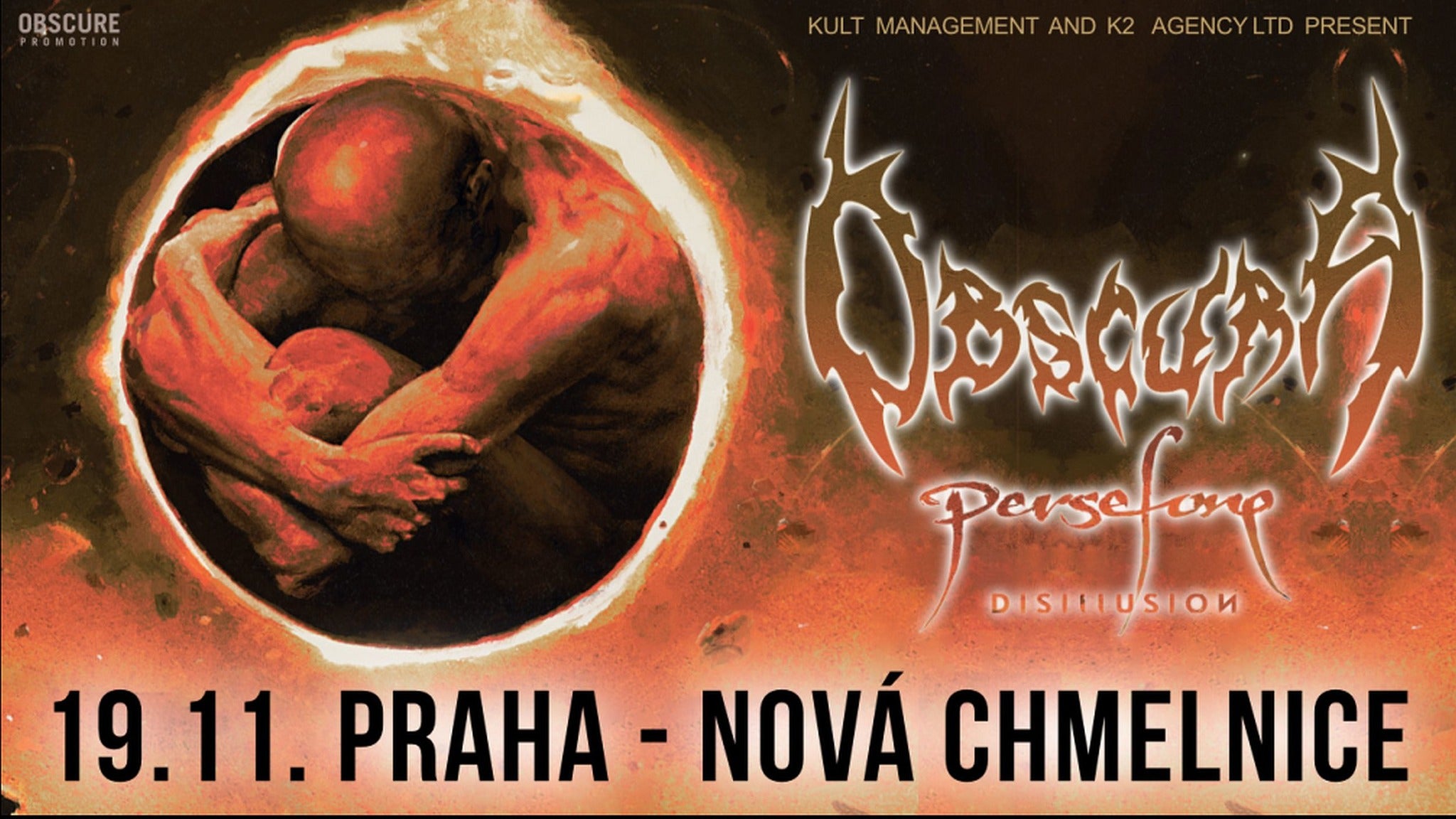 OBSCURA, PERSEFONE, DISILLUSION- koncert Praha -Futurum Music Bar Praha 5 Zborovská 82/7, Praha 5 15000