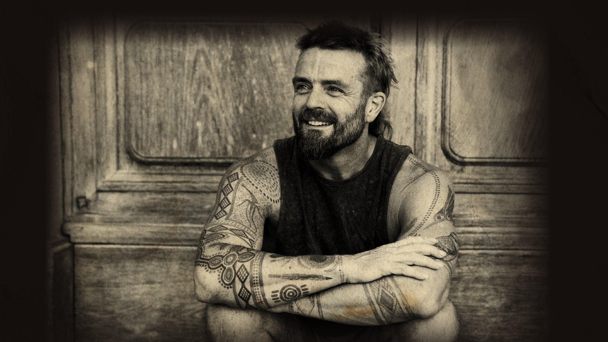 Xavier Rudd in Fremantle promo photo for Exclusive presale offer code