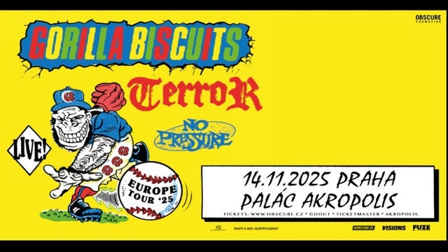 GORILLA BISCUITS, TERROR, NO PRESSURE v Palác Akropolis, Praha 3 14/11/2025