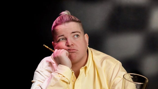 fern brady pink dress Huh Fern Brady GIF - Huh Fern brady Taskmaster