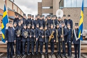 Skyttemusikkåren rockar loss