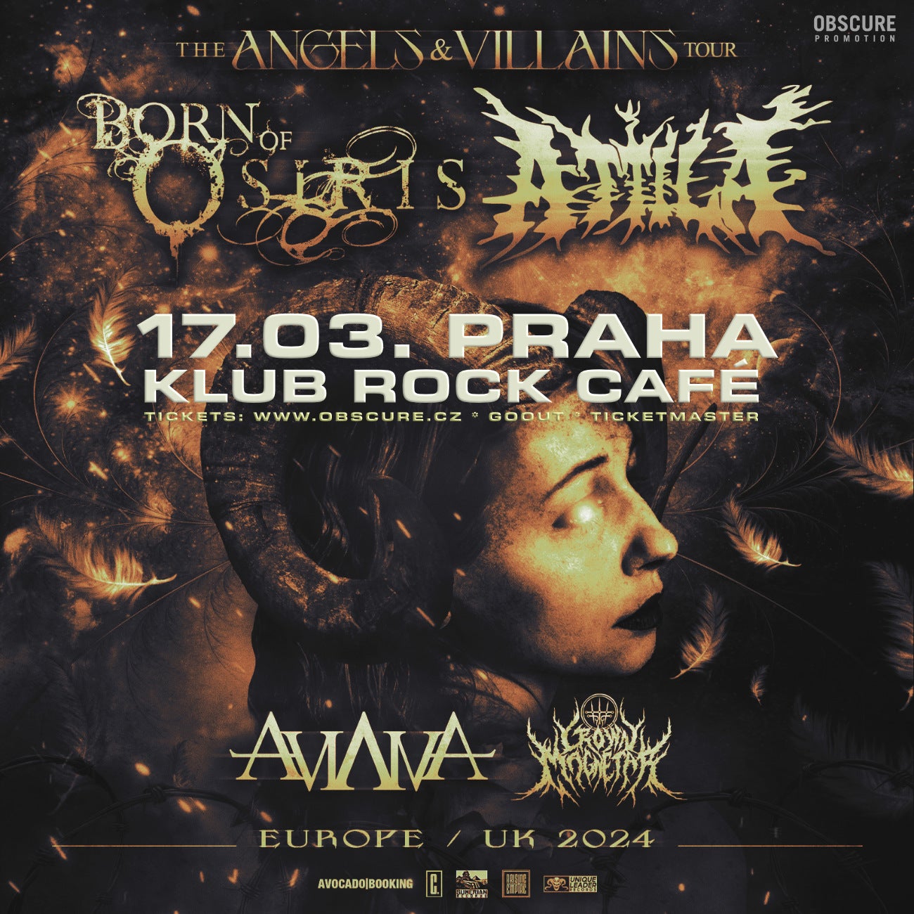 BORN OF OSIRIS & ATTILA, AVIANA, CROWN MAGNETAR- Praha -Rock Café Praha 1 Národní 20, Praha 1 11000