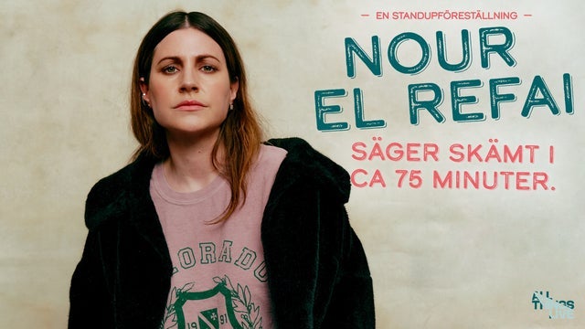 Nour El Refai – Säger skämt i ca 75 min i Kungsbacka Teater 21/03/2024