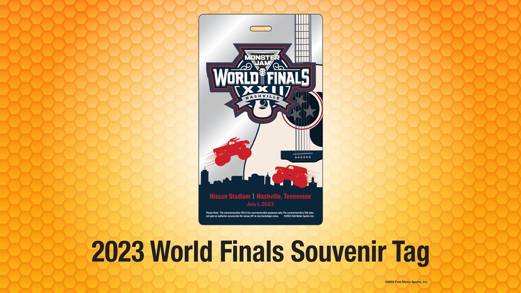 Monster Jam World Finals Official Souvenir Tag Billets Dates d'événements et Calendrier