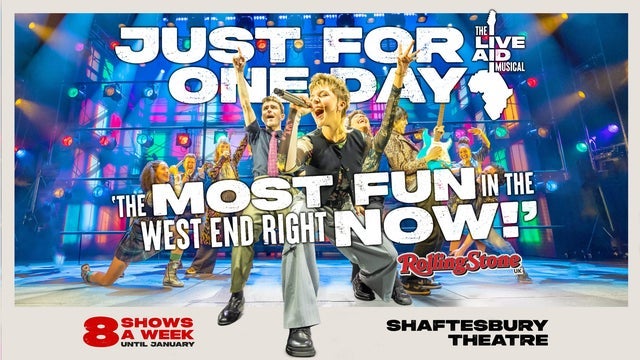 JUST FOR ONE DAY – The Live Aid Musical in Shaftesbury Theatre, London 27/09/2025