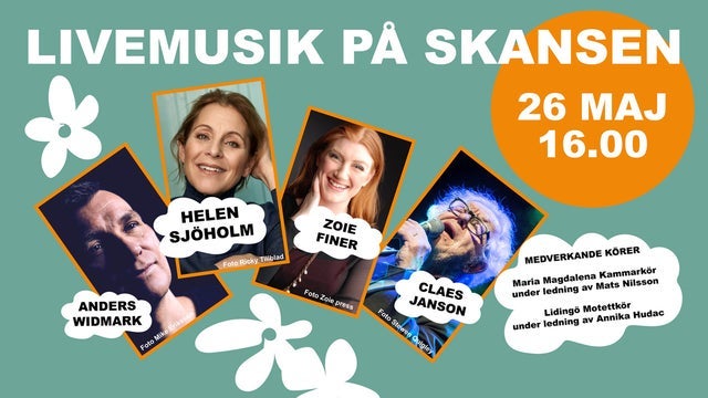 Livemusik på Skansen: Anders Widmark & gäster i Sollidenscenen, Skansen, Stockholm 26/05/2024