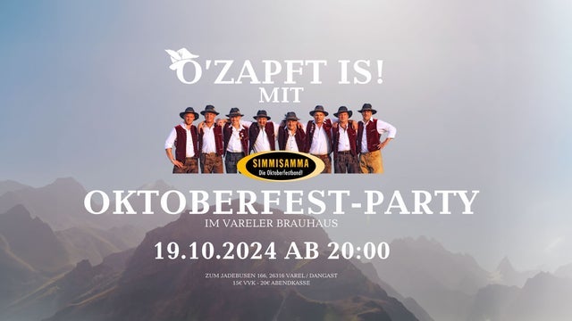 Oktoberfest-Party in Vareler Brauhaus 19/10/2024