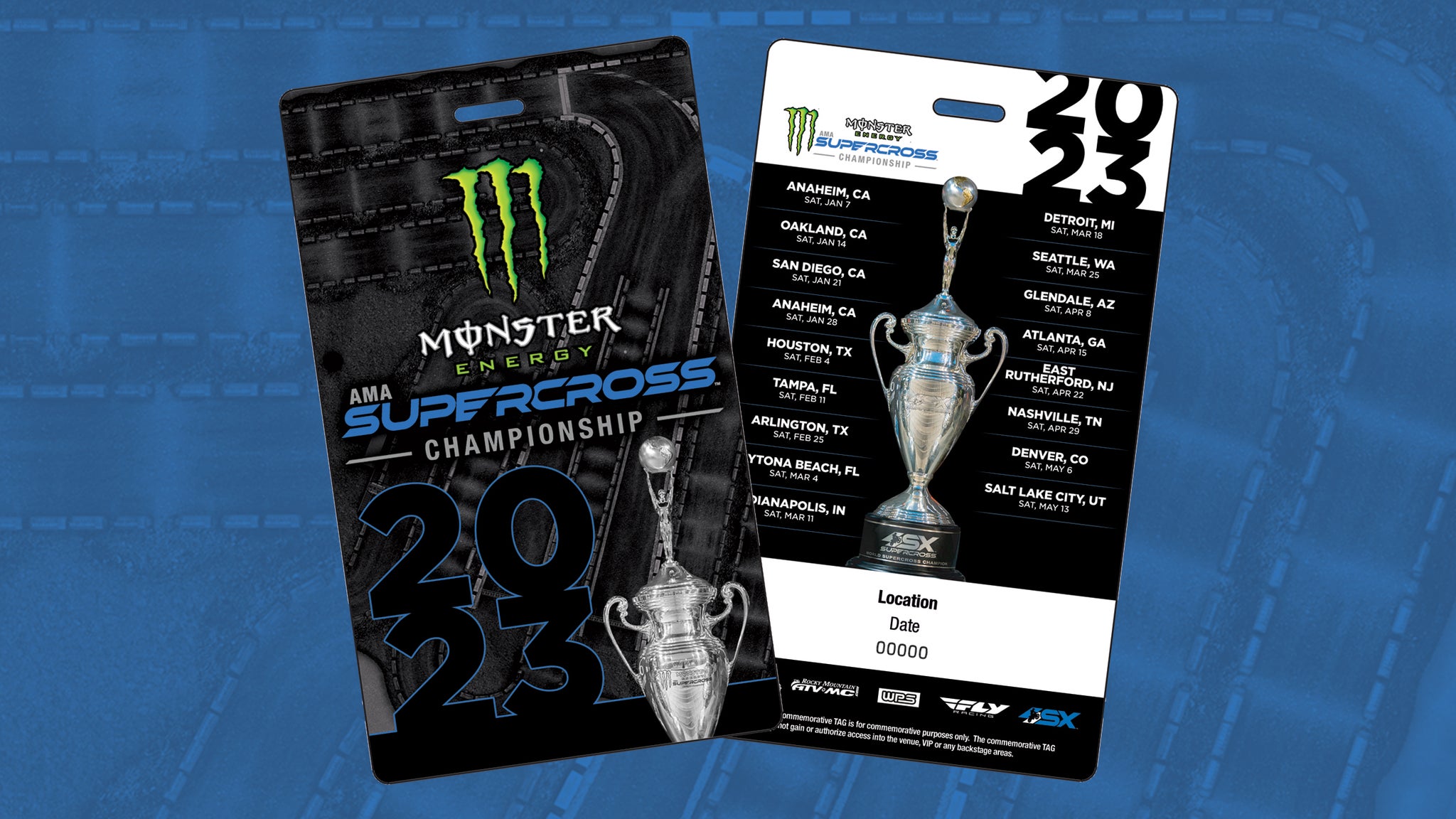 Monster Energy Supercross Official Souvenir Tag Tickets Event Dates