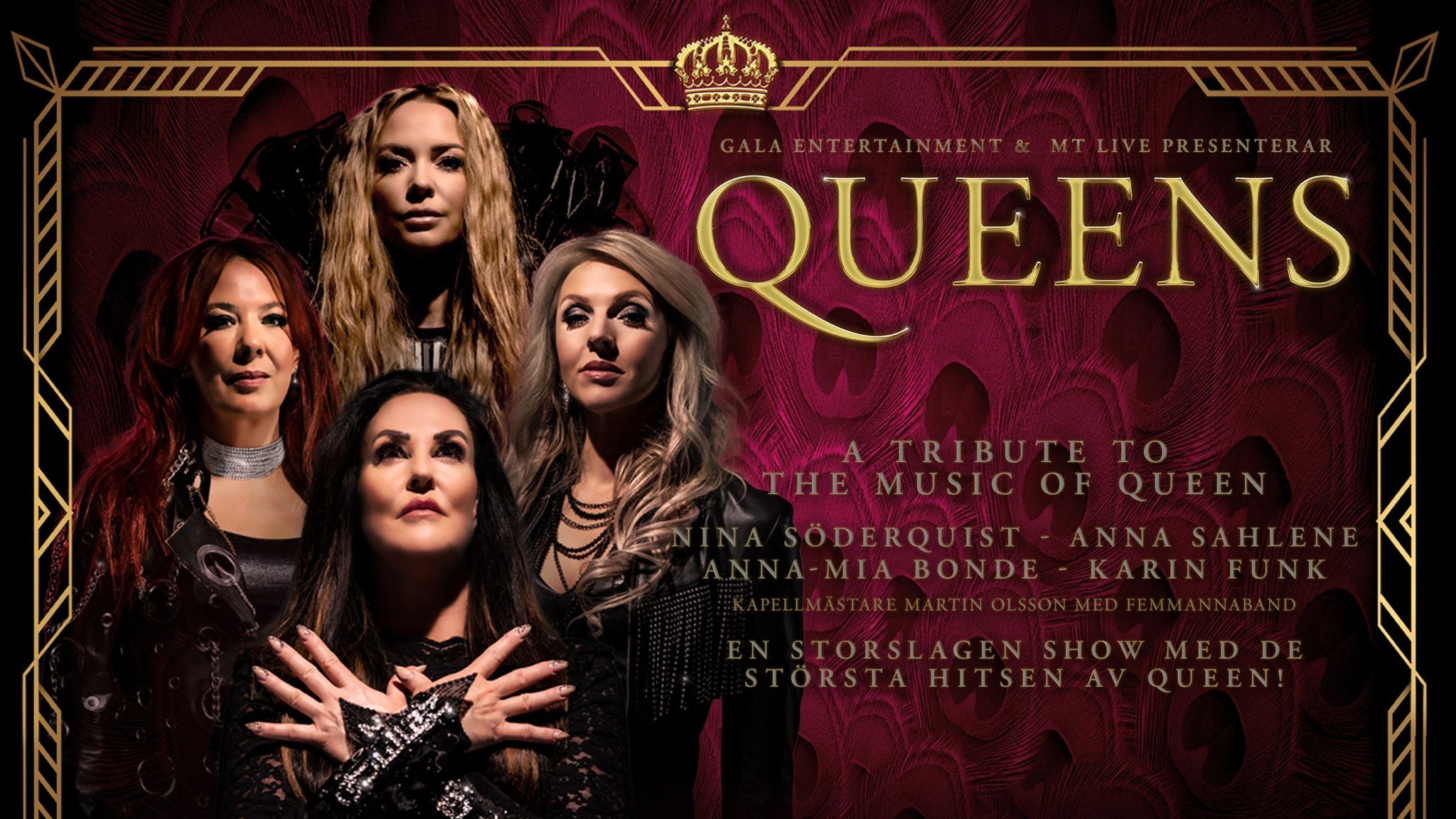 En storslagen show med de st&ouml;rsta hitsen av Queen! presale information on freepresalepasswords.com