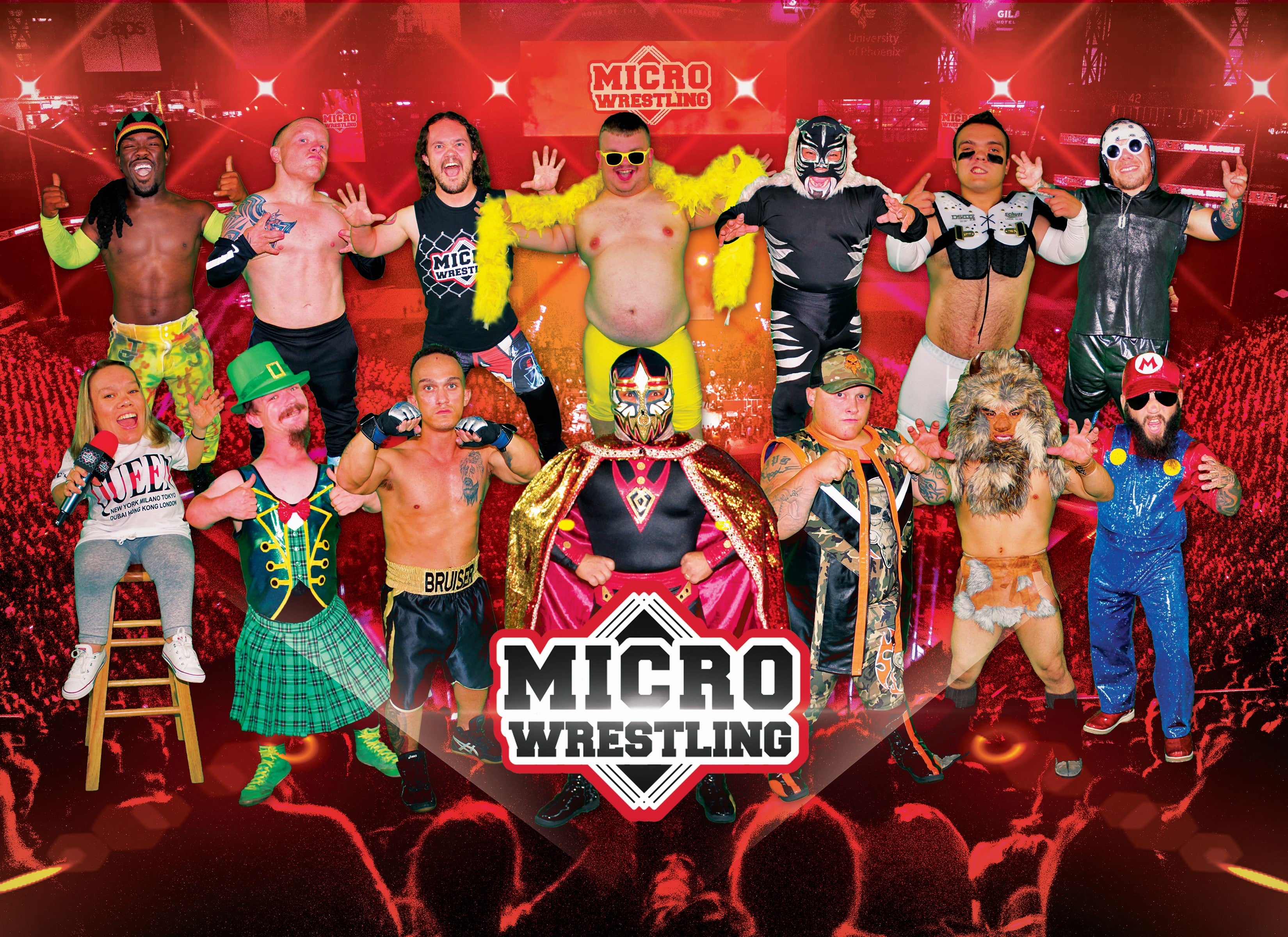 Micro Wrestling Blue Flex Fit Cap | Micro Wrestling