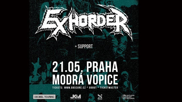 EXHORDER + support v Music Club Modrá Vopice, Praha 9 21/05/2024