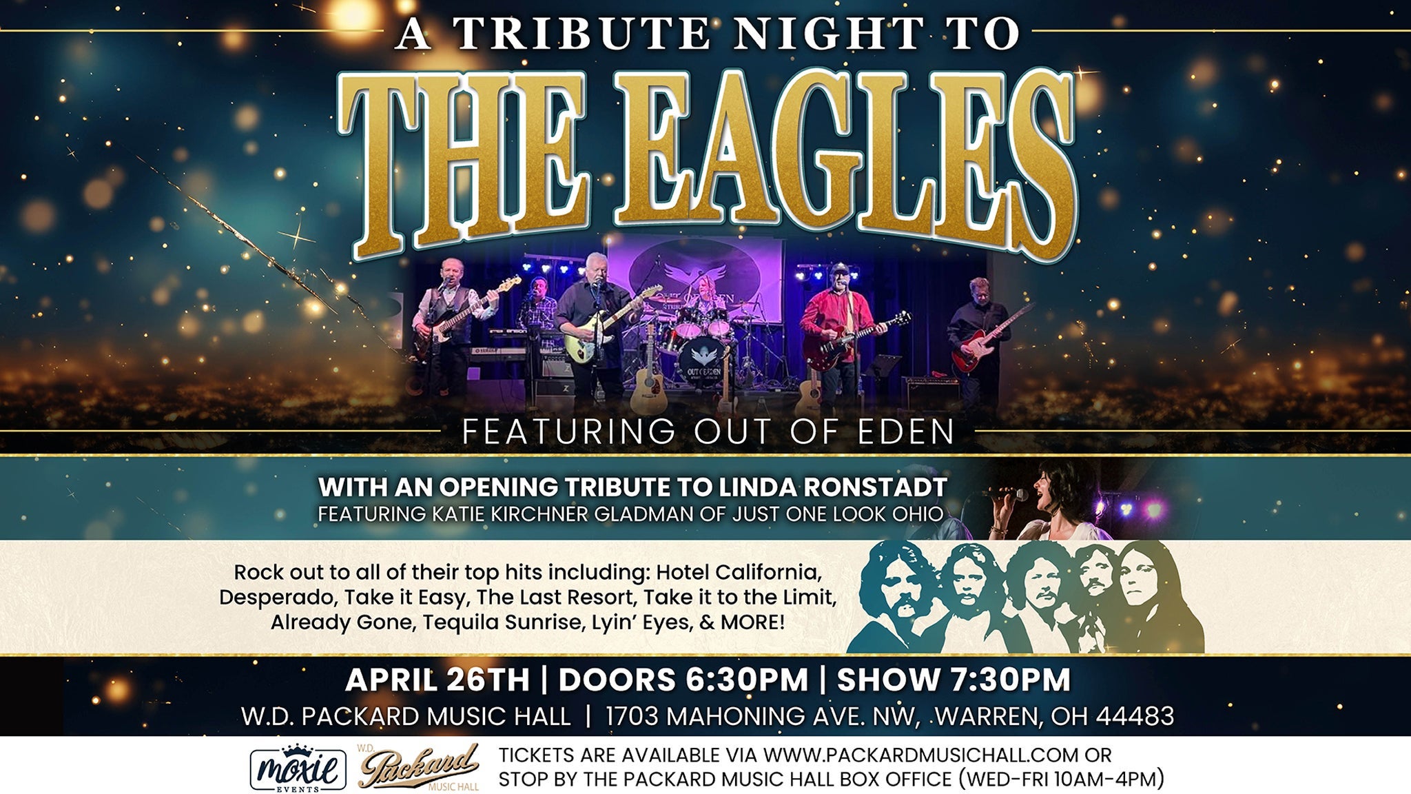 Out of Eden – A Tribute to The Eagles at Packard Music Hall – Warren, OH