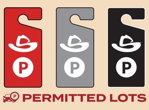 Rodeo Permit Parking Feb 15-General in Red & Black, Reserved in Silver