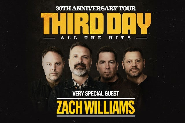 Presale codes for third day 30th anniversary tour with very special guest zach williams: members use these when buying pre-sale tickets