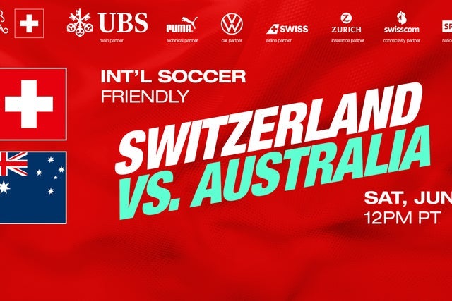 Switzerland vs Australia in San Diego promotional photo for Exclusive presale tickets offer