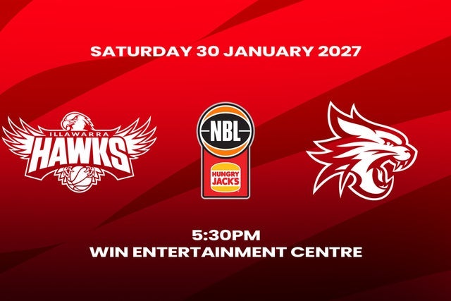 2026-27 Hungry Jacks NBL Season - Illawarra Hawks v Perth Wildcats in Wollongong promotional photo for Hawks Members presale tickets offer