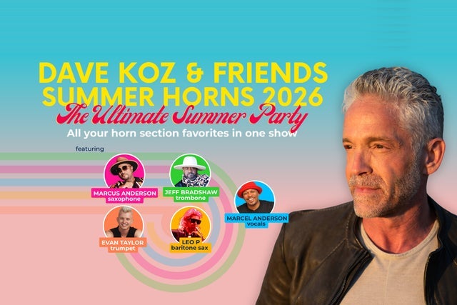 Dave Koz Summer Horns in Napa promotional photo for Sapphire Club presale tickets offer